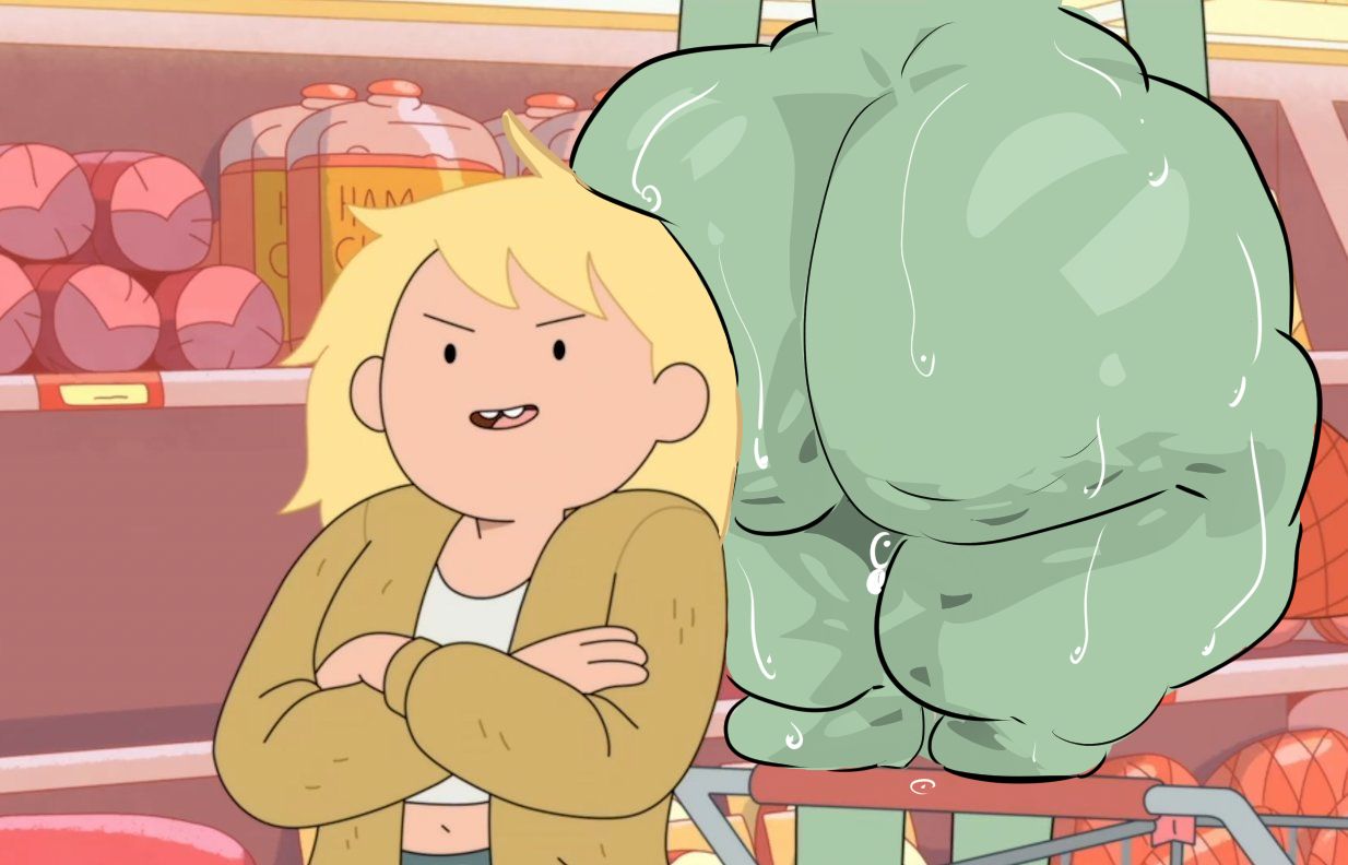 2025, 2girls, adventure time, adventure time: fionna & cake, ass, ass bigger than head, ass focus, big ass, big thighs, blonde, bottom heavy, bottom heavy female, breasts, bubble ass, bubble butt, cellulite, clothed female nude female, crossed arms, dat ass, exposed hams, fat ass, female, female focus, female only, fionna and cake, fionna campbell, fionna the human girl, greaseyhair, green skin, huge ass, huge thighs, huntress wizard, hyper, hyper ass, large ass, looking at viewer, monochrome, nintendo, pony tail, screenshot edit, size difference, smile, smiling, smiling at viewer, squish, supermarket, sweat, sweating, sweaty, sweaty ass, tall, thick ass, thick thighs, thighs, white skin, wide hips