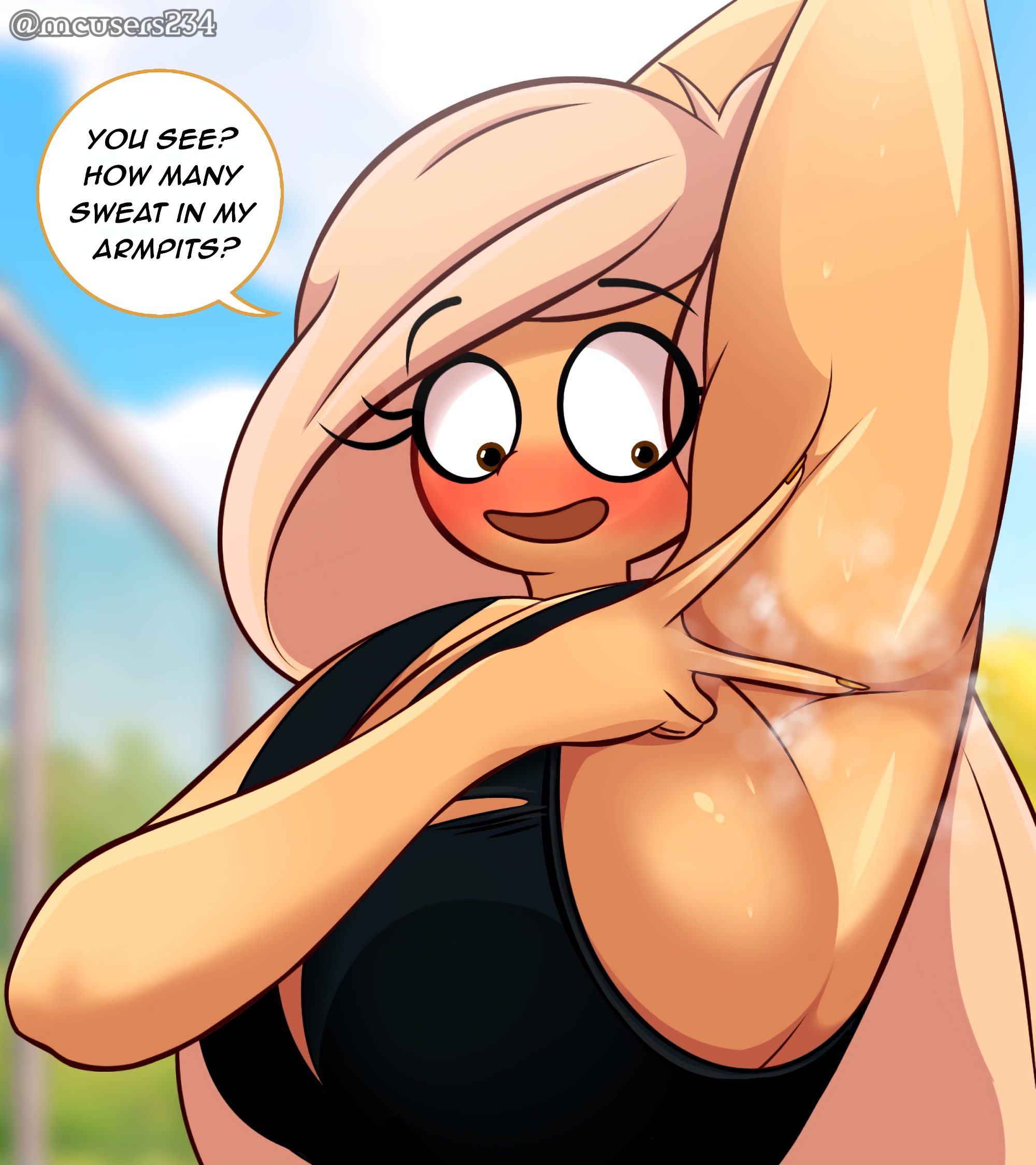 armpit, armpit crease, armpit fetish, armpit peek, armpit sniffing, armpit tuft, armpits, big boobs, big breasts, boobs, breasts, coco schoppenboer, female, female only, large breasts, ongezellig, smelly armpits, stinky armpits, sweaty, sweaty body, sweaty breasts