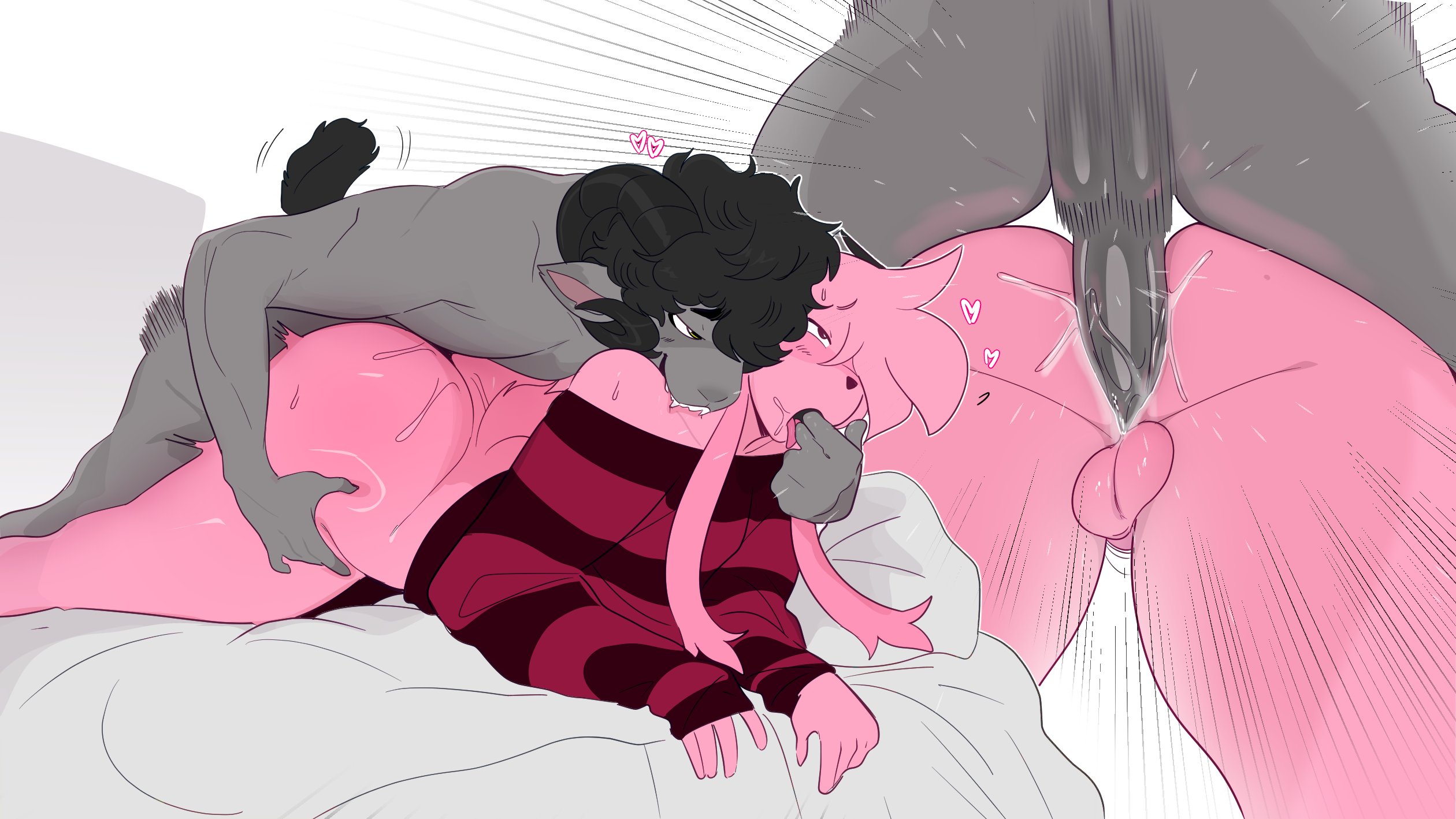 2boys, anal, anthro, dog, femboy, furry, gay, goat, male, male only, paulpla, twink, yaoi