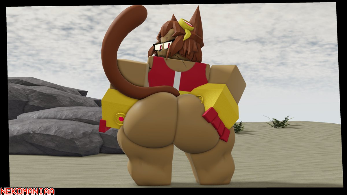 1girls, 3d, ass, ass focus, beach, big ass, crossover, gameoverse, kit (gameoverse), kit bodega, nekomaniaa, roblox, robloxian, solo, tagme, thick thighs, thighs