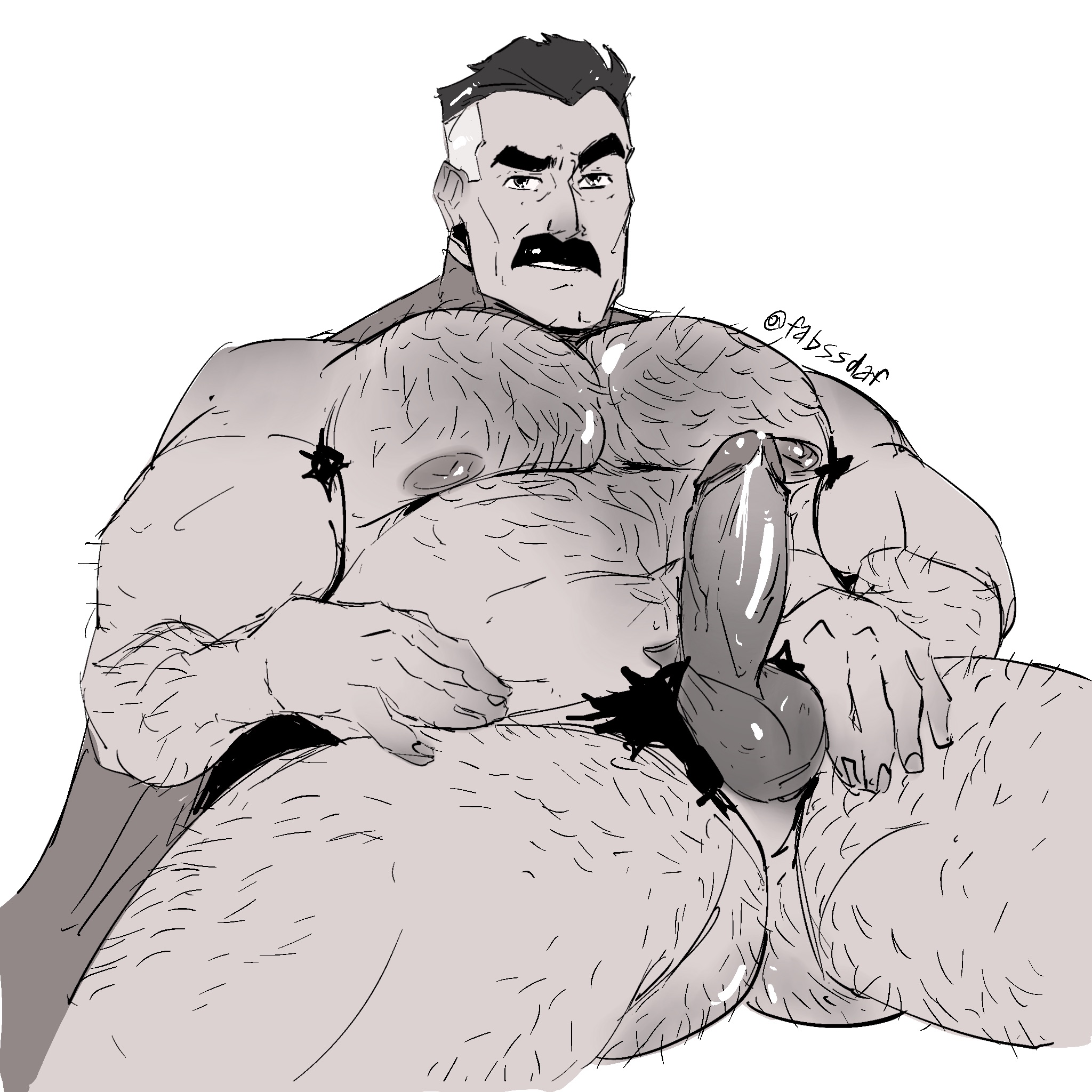 bara, big penis, boner, chest hair, cock, daddy, dick, dilf, erection, fabssdaf, hairy, hairy chest, invincible, invincible (tv series), male, male only, moustache, muscular, muscular male, nolan grayson, omni-man, penis, solo