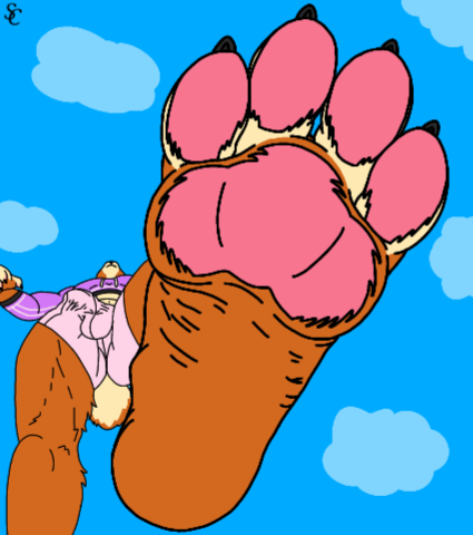 4_toes anthro balls_outline bulge claws clothing cloud detailed_bulge feet finger_claws first_person_view foot_fetish foot_focus fur genital_outline hare hoodie lagomorph leporid low-angle_view low_res macro male mammal orange_body orange_fur pawpads penis_outline pink_clothing pink_pawpads pink_underwear purple_clothing purple_hoodie purple_topwear rabbitemperor11 scut_tail short_tail sky solo sophia_(sophia_e._carrots) stepped_on tail tan_body tan_fur toe_claws toes topwear underwear