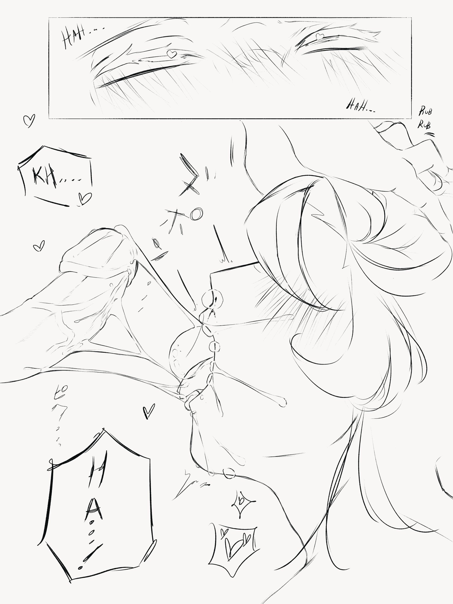 2boys, after fellatio, after oral, after sex, blush, blush lines, cookie run, cookie run kingdom, cum, gay, hands on head, heart, heart eyes, heart-shaped pupils, male, pure vanilla cookie, shadow milk cookie, yaoi