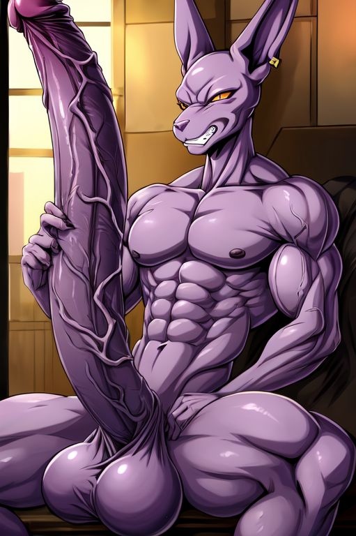 ai_generated beerus big_balls big_penis cocky69 dragon_ball_super excessive_size hyper_penis long_penis muscular veins_on_dick veiny_penis