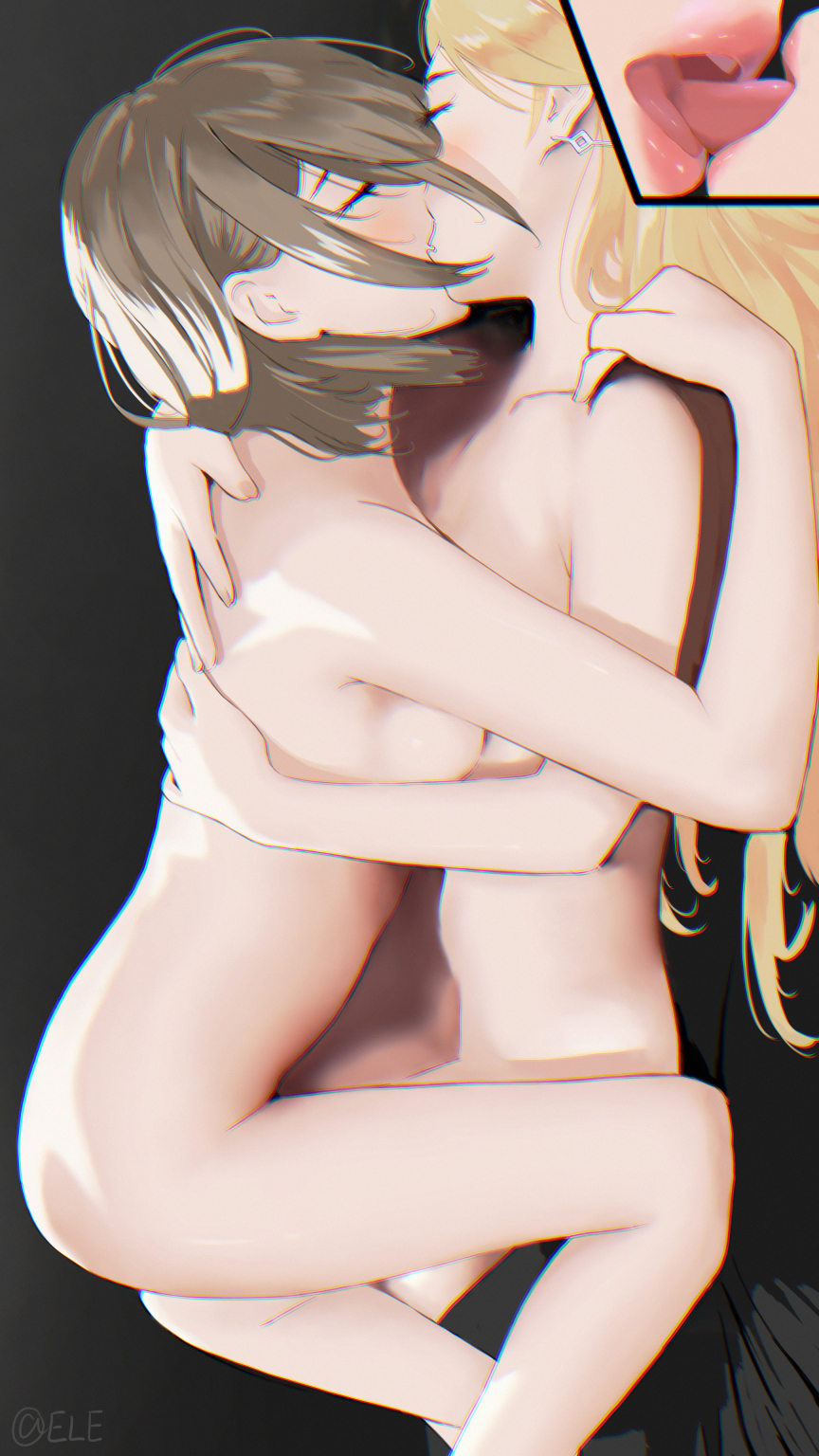 2girls blonde_eyebrows blonde_female blonde_hair blonde_hair blonde_hair_female breasts brown_eyebrows brown_hair brown_hair_female calves closed_eyes collarbone completely_naked completely_naked_female completely_nude completely_nude_female dark_background dot_nose durandal_(honkai_impact) earrings elbows eleaaa fair_skin female female_focus female_naked female_only fingers french_kiss french_kissing full_body fully_naked fully_nude hand_on_another's_back hand_on_back head_tilt high_resolution highres honkai_(series) honkai_impact_3rd kissing kissing knees lean_body lean_figure legs lesbian_couple lesbian_focus lesbian_kiss lesbian_only lesbian_oral lesbian_sex light-skined_female light-skinned light-skinned_female light_skin light_skin_female light_skinned light_skinned_female lips lipstick long_hair medium_breasts midriff multiple_females multiple_girls mutual_yuri naked naked_female naked_woman narrow_waist nude nude_female nudity open_mouth parted_lips rita_rossweisse shoulders sideboob simple_background slender_body slender_waist slim_girl slim_waist smooth_skin thick_thighs thighs thin_waist tilted_head tongue tongue_kiss tongue_kissing tongue_out topless topless_female upper_teeth yellow_eyebrows yellow_hair yellow_hair_female yuri yuri yuri yuri_kiss