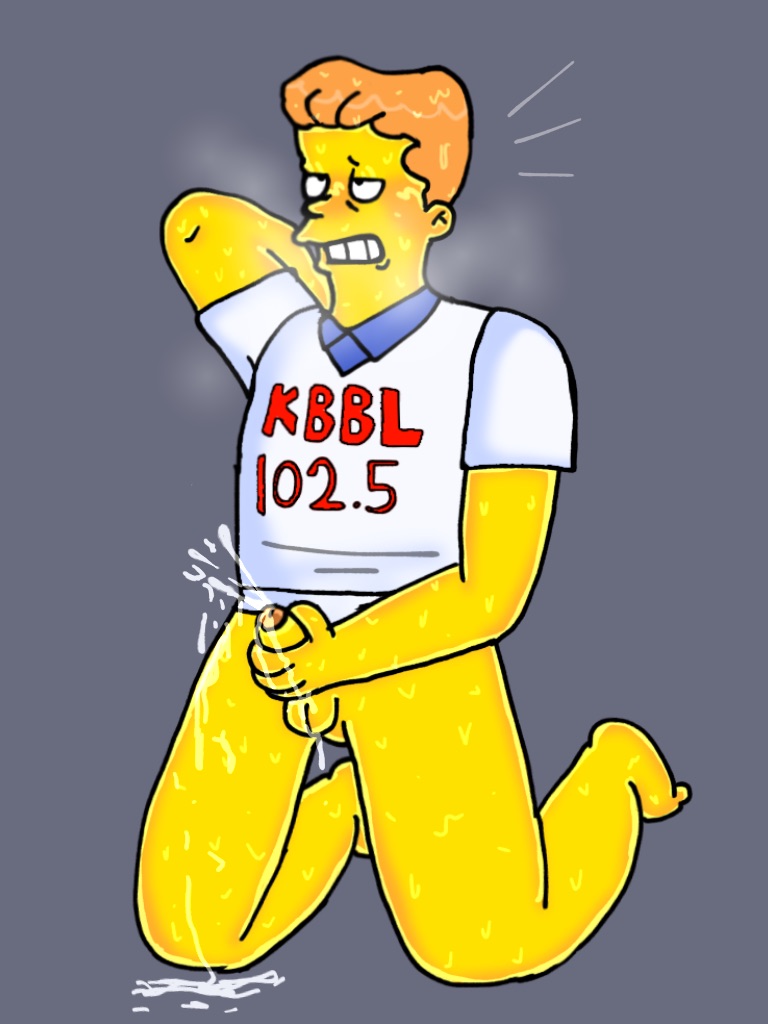 20th_century_fox 20th_century_studios arms_behind_head balls blush breath breathing cum cum_on_hand cum_on_legs eyes_rolling_back half-closed_eyes handjob male male_only marty neillol orange_hair self_upload shirt_only sweat sweating the_simpsons yellow_skin