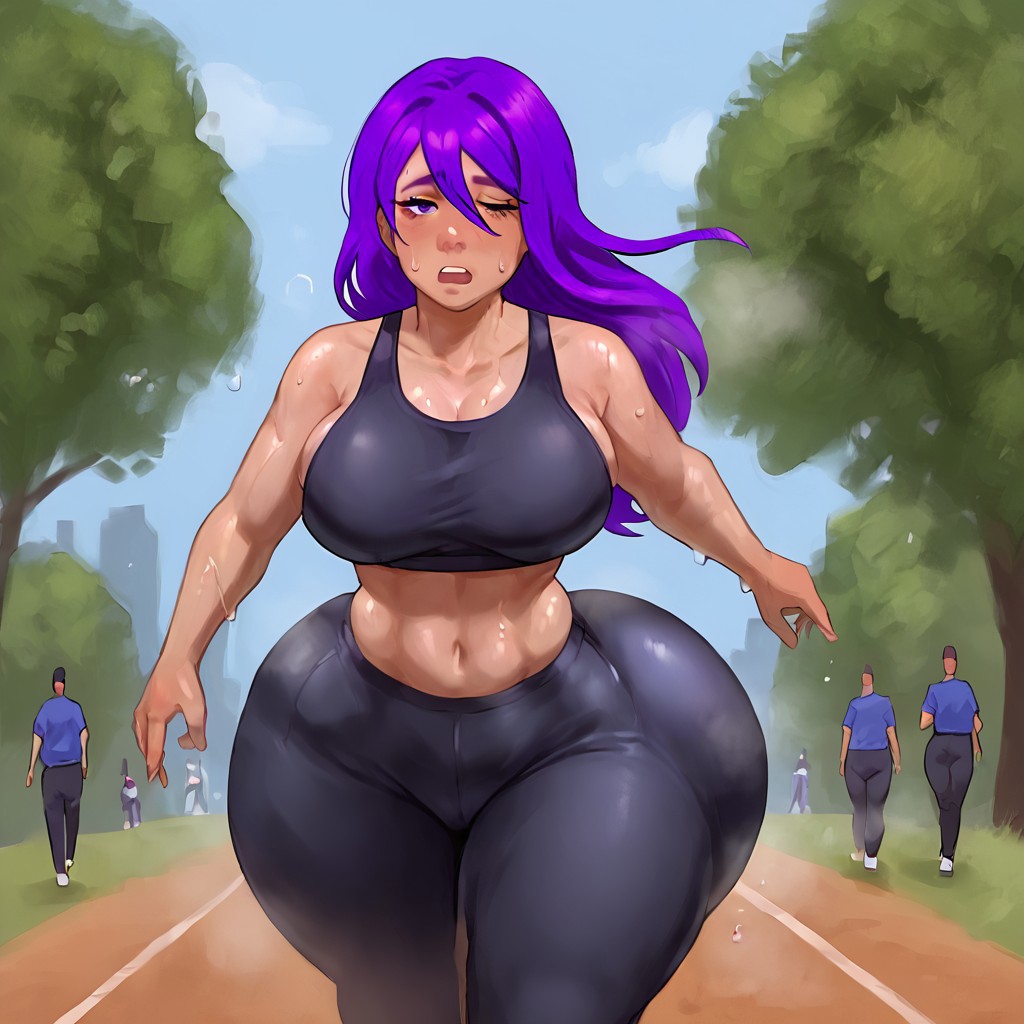 1girls ai_assisted ai_generated civitai doki_doki_literature_club gym_clothes huge_ass huge_breasts jogging kalagod running shiin_(ai_generated) sweat sweaty yuri_(doki_doki_literature_club)