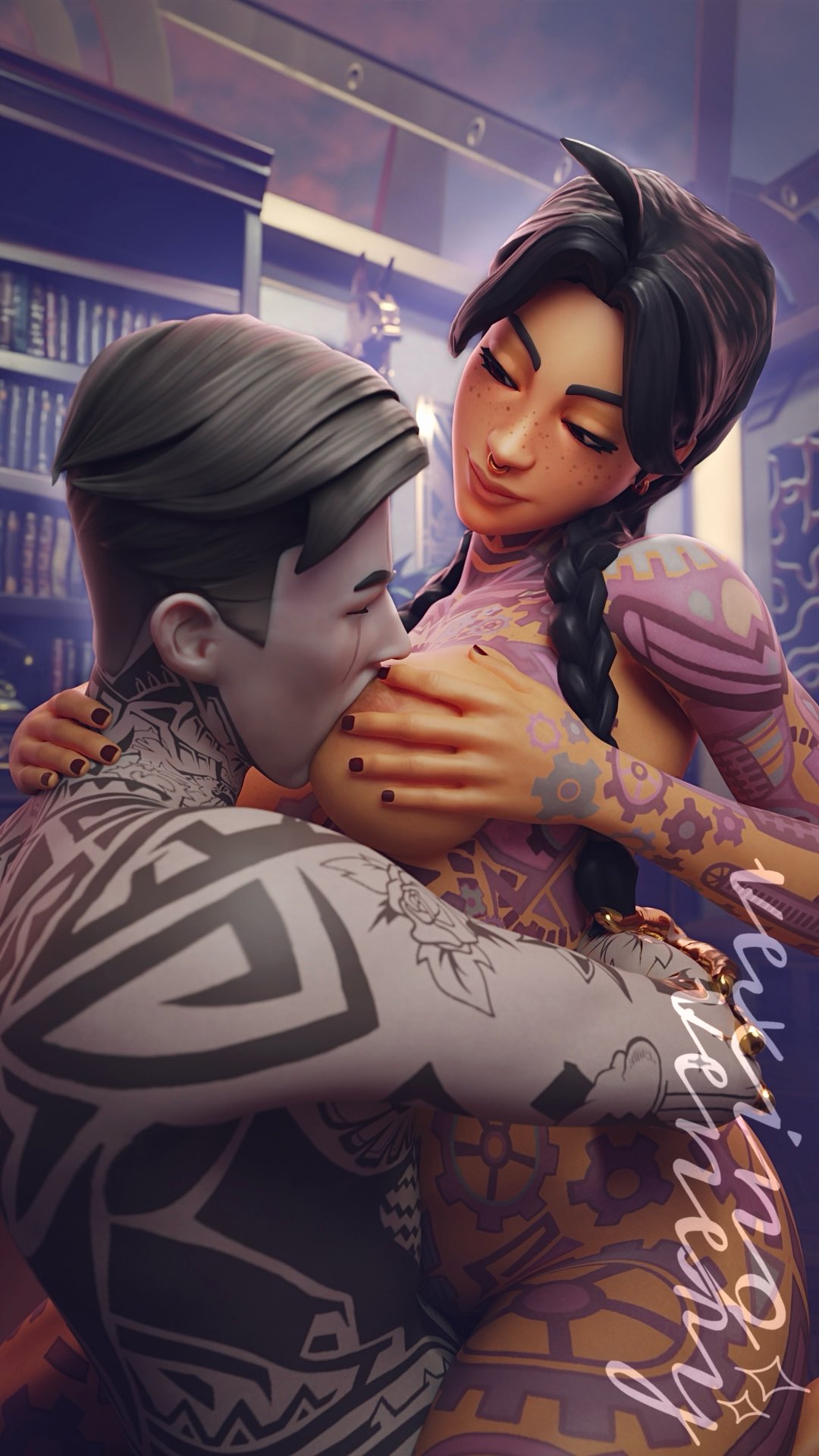 1boy 1girls 2024 3d areolae black_hair blender breast_sucking breasts completely_nude completely_nude_female completely_nude_male daughter_(lore) duo epic_games father father_(lore) father_and_daughter female female_focus female_on_top fortnite fortnite:_battle_royale freckles freckles_on_face hi_res highres incest incest_(lore) jules_(fortnite) light-skinned_female light-skinned_male light_skin looking_pleasured male male/female medium_breasts midas_(fortnite) nipples nude nude_female nude_male on_top pleasure_face ponytail ponytails sucking sucking_nipples tattoo tattoos vexingvenery watermark