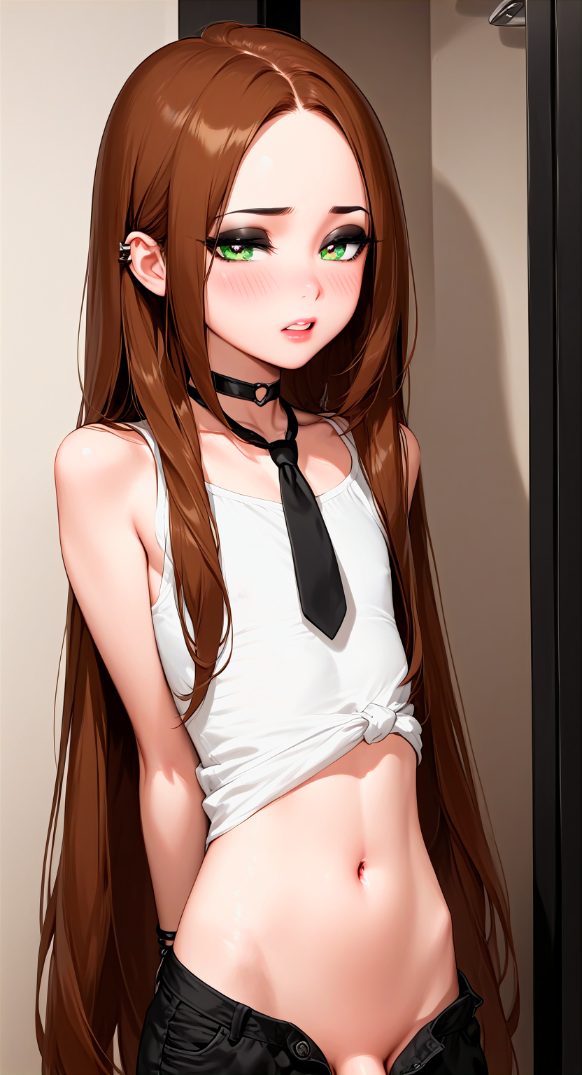 ai_generated avril_lavigne_(cosplay) femboy feminine feminine_body feminine_cuntboy feminine_faced_male feminine_male feminine_pose feminization forced_feminization otoko_no_ko sissification sissy