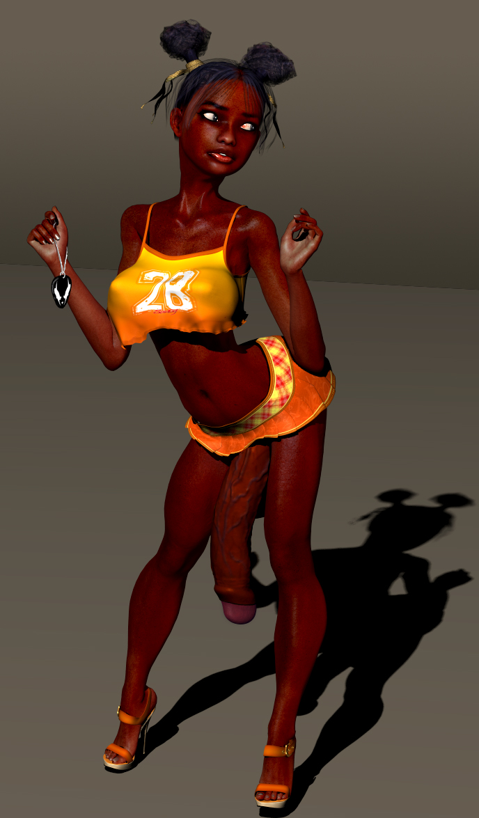 1futa, 3d, balls, bimbo, black hair, breasts, curvy, dark skin, dark-skinned futa, erect nipples, erection, erection under clothes, erection under skirt, futa only, futanari, grendel, hair, high heels, huge balls, hyper, hyper penis, intersex, large breasts, nipple bulge, nipples, no panties, penis, penis out, penis under clothes, penis under skirt, skirt, skirt lift, solo futa