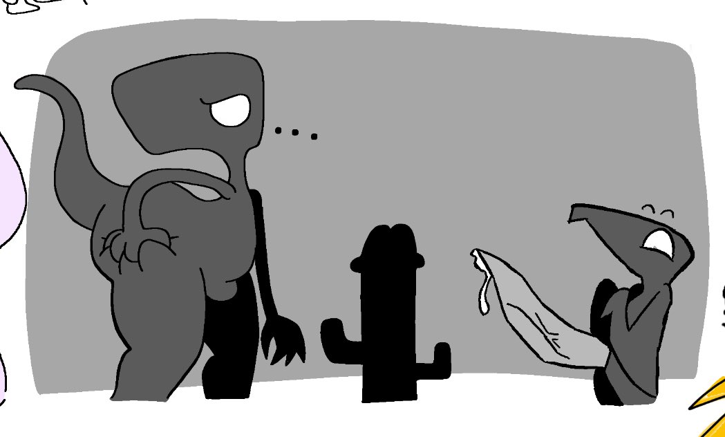 1ambiguous, 1boy, 1girls, 2boys, ambiguous gender, anthro, anthro on anthro, anthro only, anthrofied, big ass, big butt, big penis, bulge, bulge peek, cactus, coldcolor (artist), desert, dinosaur, dinosaur (google chrome), dinosaur tail, drawpile, drawpile (artwork), feral, google, google chrome, google doodle, gravel pit (artist), gray background, gray body, grayscale, grey background, grey body, grey skin, grey tail, greyscale, huge ass, huge cock, imminent sex, leaking, leaking cum, leaking penis, leaking precum, looking at another, looking at partner, looking at penis, looking down, looking up, monochrome, monochrome background, monochrome characters, no internet, phallic, phallic imagery, phallic looking, phallic reference, phallic symbol, precum, precum drip, precum on penis, precum string, presenting, presenting penis, pterodactyl, pterodactylus, pterosaur, showing off, showing penis, simple background, simple coloring, size difference, small but hung, smaller male, stocky (artist), tentacle, tentacle penis, thick, thick ass, thick butt, thick hips, thick legs, thick penis, thick tail, thick thighs, unusual anatomy, unusual genitalia, unusual penis