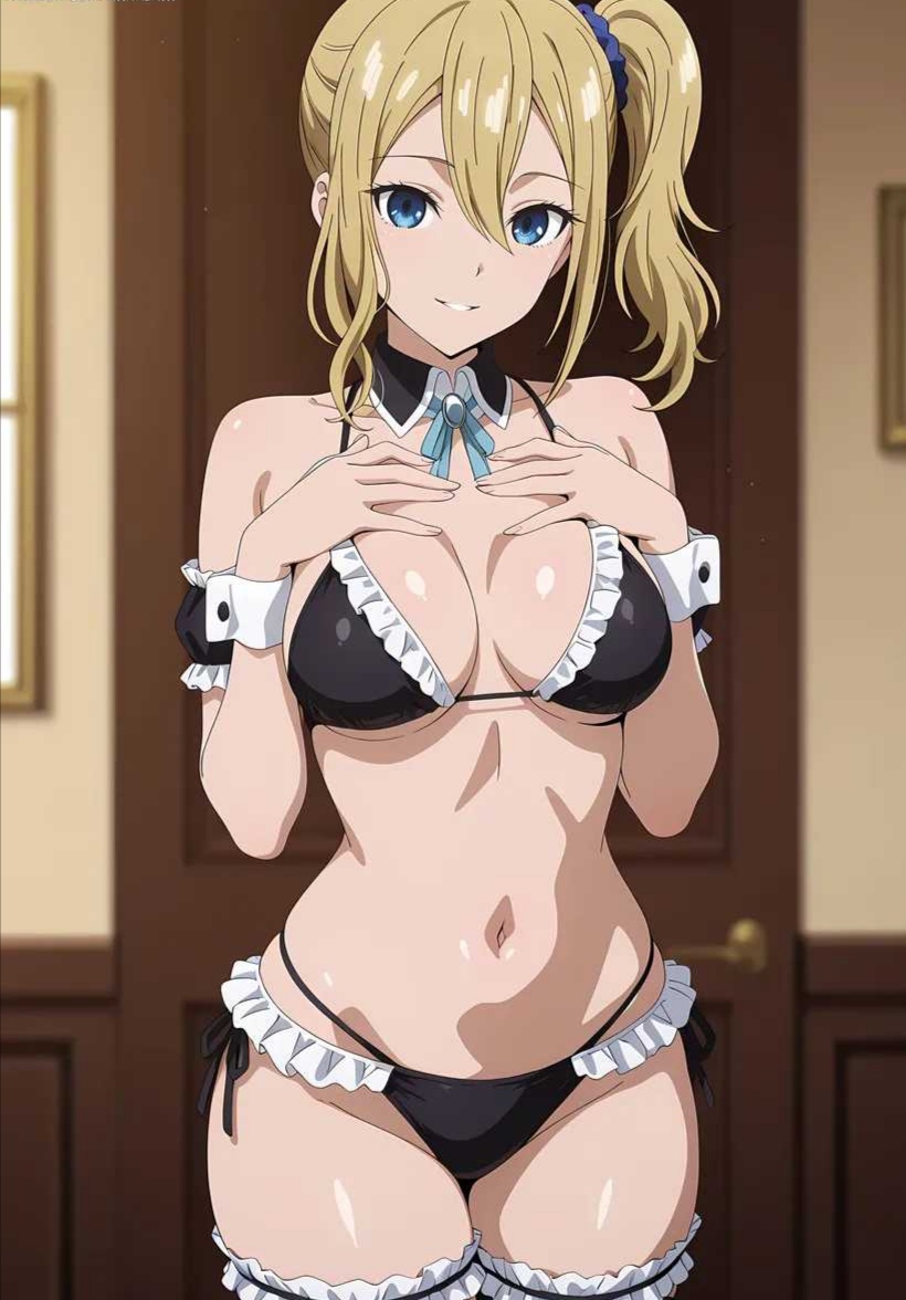 1girls, ai generated, breasts, hayasaka ai, kaguya-sama wa kokurasetai ~tensai-tachi no renai zunousen~, maid bikini, smile, solo