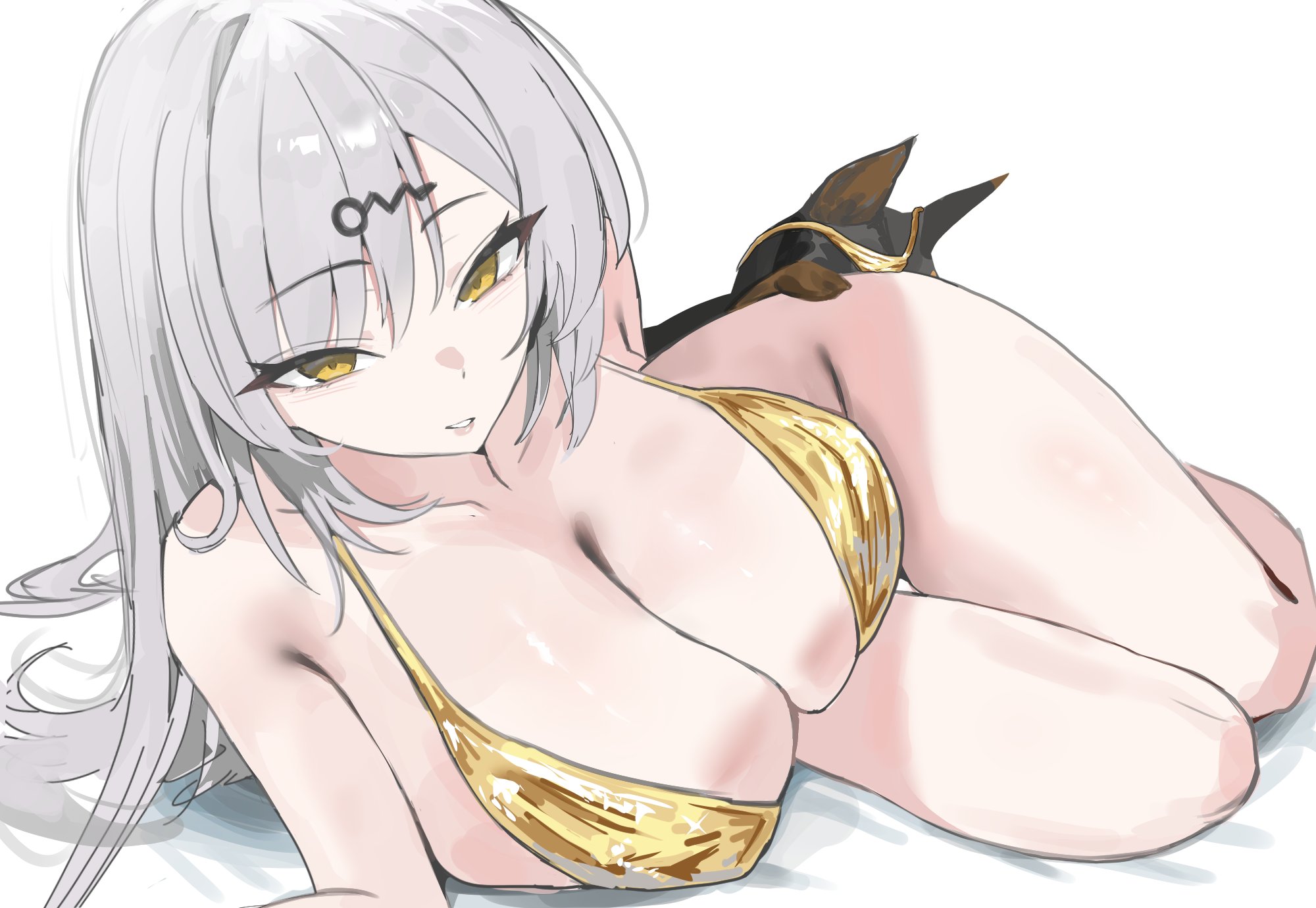 1girls, artist request, breasts, female, female focus, female only, large breasts, light skin, light-skinned female, looking at viewer, solo, thick thighs, thighs, white background, wide hips, yixuan (zenless zone zero), zenless zone zero