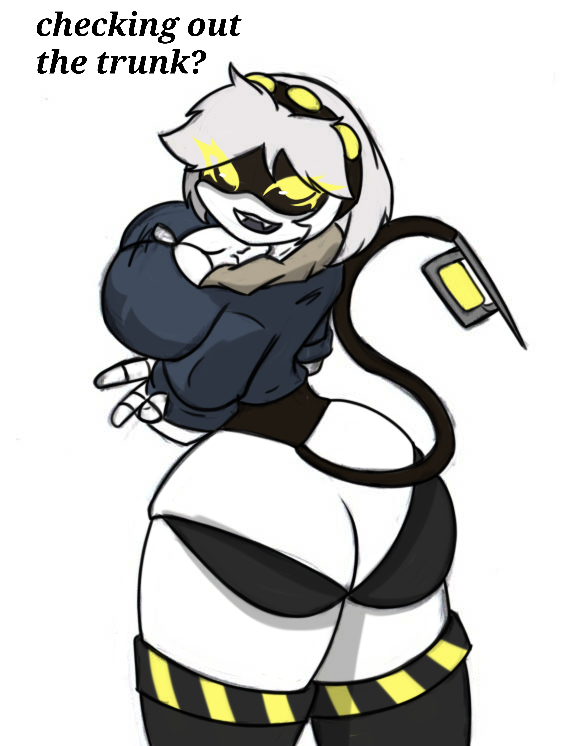 anthro ass big_breasts big_butt breasts cleavage clothed clothing disassembly_drone female glitch_productions humanoid machine murder_drones pace-maker robot robot_humanoid small_waist solo thick_thighs v_(murder_drones) wide_hips