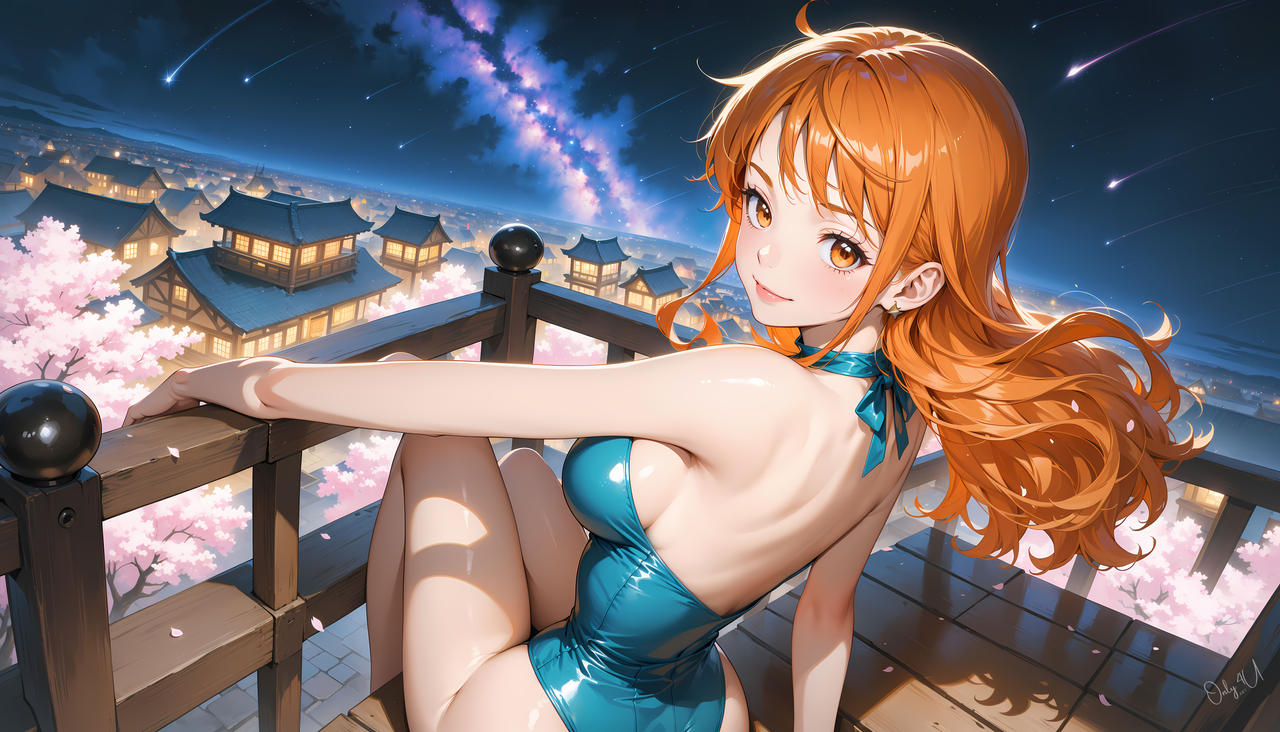 ai_generated female female_only nami_(one_piece) one_piece only4uart swimsuit