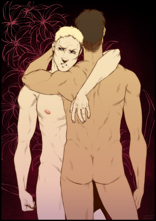 2boys ass attack_on_titan bertolt_hoover black_hair blonde_hair male male_only multiple_males reiner_braun yaoi