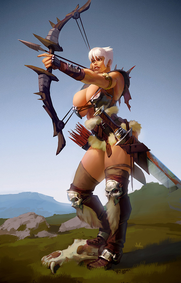 1futa armband armlet armpit arrow bow_(weapon) bow_and_arrow bracer breasts cleavage curvy dmitrys futa_only futanari greengriffin heels high_heel_boots high_heels huge_breasts intersex intersex_only loincloth meryl_(dmitrys) muscular_futanari perky_breasts pose sheath skimpy solo sword tan-skinned_female tan_skin thick_thighs thighs unconvincing_armor underboob weapon