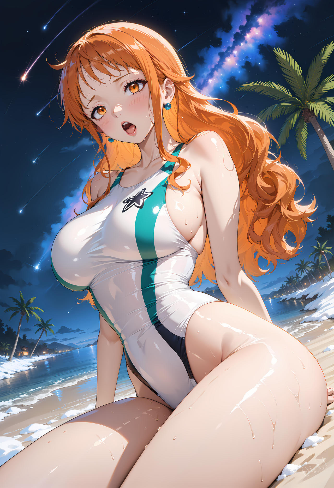 ai_generated female female_only nami_(one_piece) one_piece only4uart swimsuit