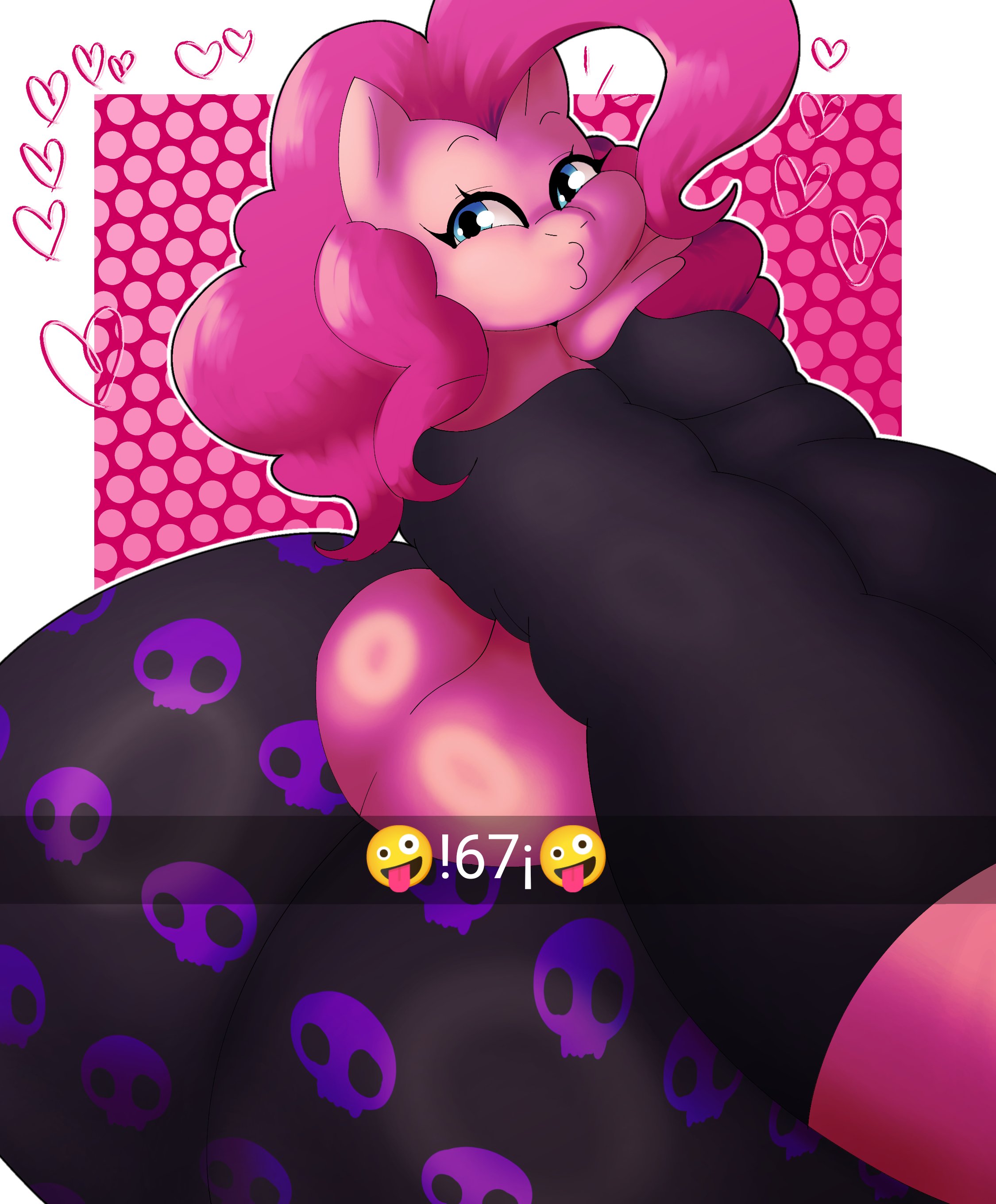 1girls, 67, 67 (meme), anthro, ass, ass bigger than head, ass bigger than torso, ass cleavage, big ass, bottom heavy, butt crack, caption, enormous ass, equine, fat ass, female, female only, friendship is magic, furry, furry only, gigantic ass, gluteal fold, huge ass, hyper, hyper ass, jiggle, jiggling ass, large ass, large breasts, looking at viewer, looking back, massive ass, my little pony, pajama pants, pajamas, pants, pink body, pink hair, pink tail, pinkie pie (mlp), selfie, shirt, solo, tail, thedeathcrow05, thick ass, thick thighs, thunder thighs, wide hips