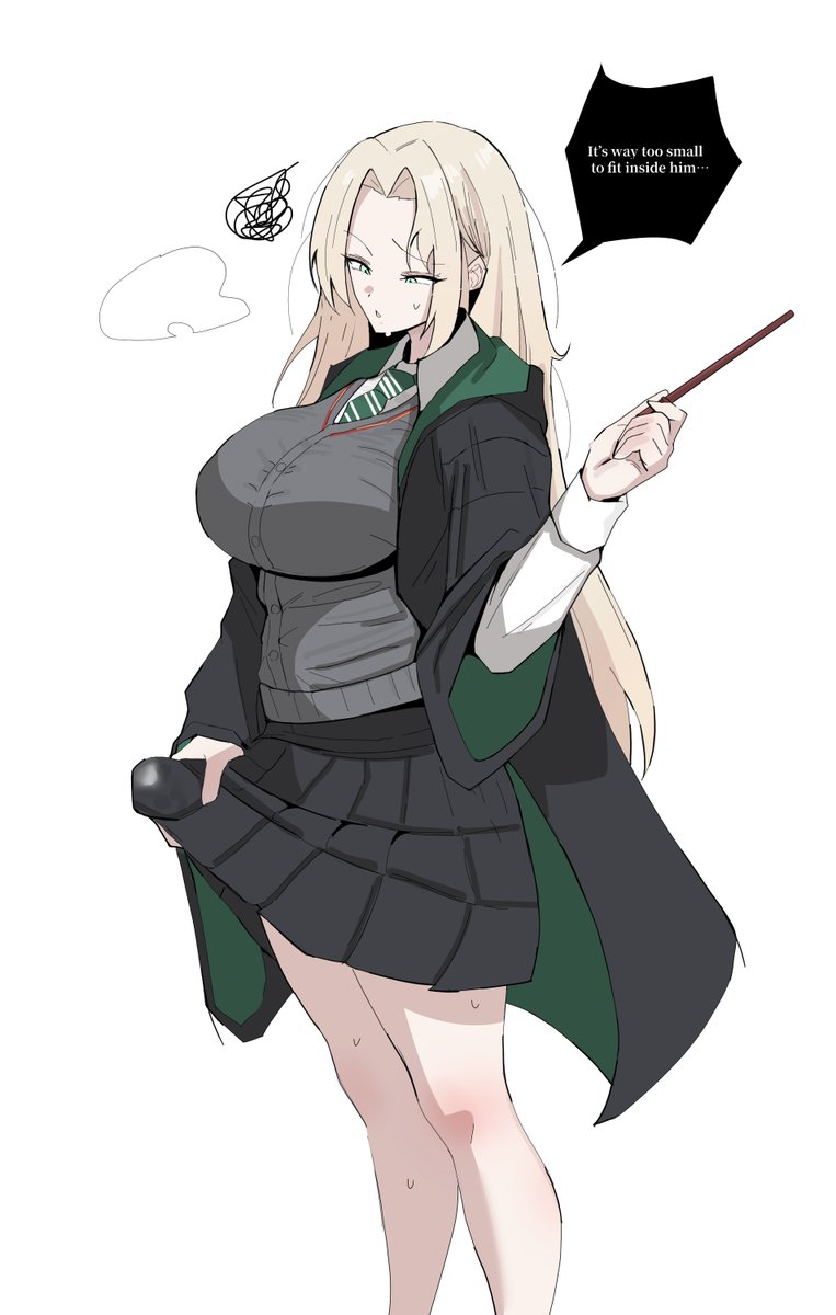 1futa, boner, boner under clothes, draco malfoy, draco malfoy (redteneri), fidget4827, futanari, harry potter, skirt, skirt lift, solo, tagme