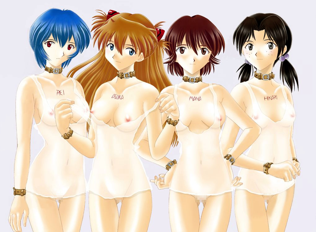 asuka_langley_sohryu censored clothing hikari_horaki mana_kirishima medium_breasts negligee neon_genesis_evangelion rei_ayanami see-through see-through_clothing tagme