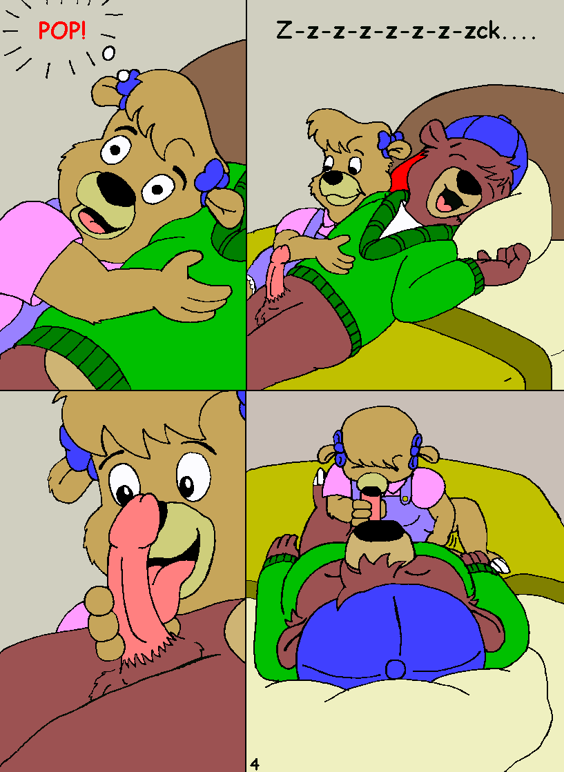 anthro bear bow clothing comic cub disney female fur furry furry_only kit_cloudkicker male mammal molly_cunningham oral_sex penis straight talespin young