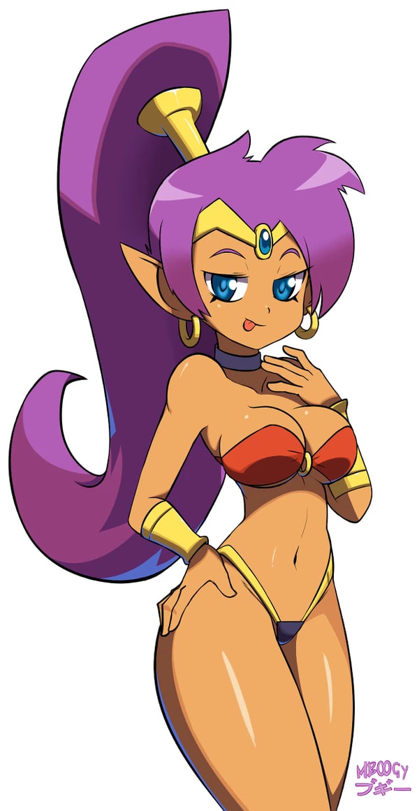 1girls bikini female female_only female_solo ponytail purple_hair shantae shantae_(character) solo solo_female solo_only very_long_hair