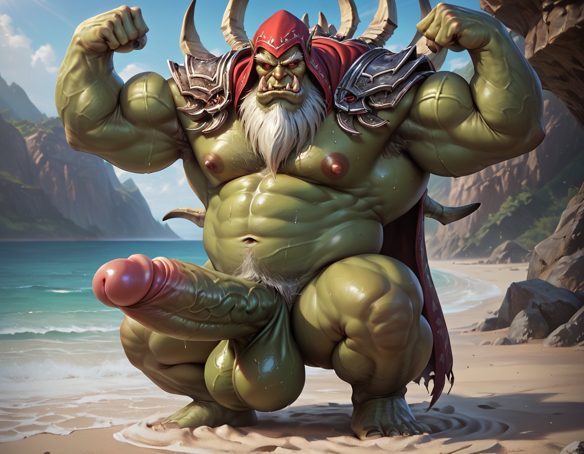 1boy abs ai_generated armpit_hair armpits balls bara beard big_balls big_muscles big_nipples big_pecs big_penis booster_rex daddy dilf erect_nipples erection flexing gay green_body gul'dan huge_balls huge_cock huge_muscles huge_nipples huge_pecs humanoid hunk muscular muscular_humanoid muscular_male navel nipples nude orc pecs penis pointy_ears pubic_hair solo sweat tusks warcraft white_hair