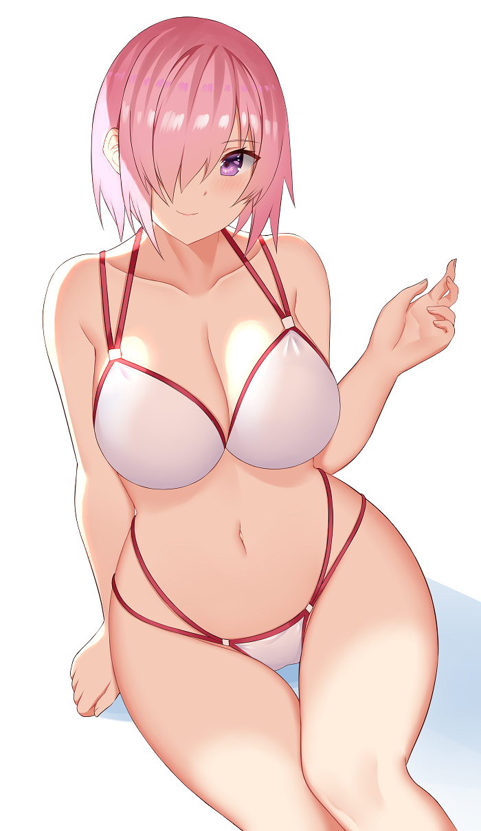 1girls arind_yudha big_breasts breasts fate/grand_order fate_(series) female hair_over_one_eye large_breasts mash_kyrielight pink_hair purple_eyes solo