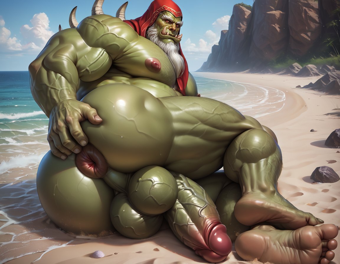 1boy abs ai_generated anus armpit_hair armpits ass ass_focus back back_muscles balls bara beard big_ass big_balls big_muscles big_nipples big_pecs big_penis booster_rex daddy dilf erect_nipples erection flexing gay green_body gul'dan huge_balls huge_cock huge_muscles huge_nipples huge_pecs humanoid hunk muscular muscular_humanoid muscular_male navel nipples nude orc pecs penis pointy_ears pubic_hair solo sweat tusks warcraft white_hair