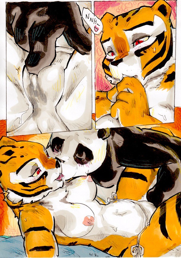 bear better_late_than_never breasts cameltoe comic daigaijin english_text feline female kung_fu_panda male mammal master_po_ping master_tigress nipples page_412 panda side-tie_panties straight tiger topless