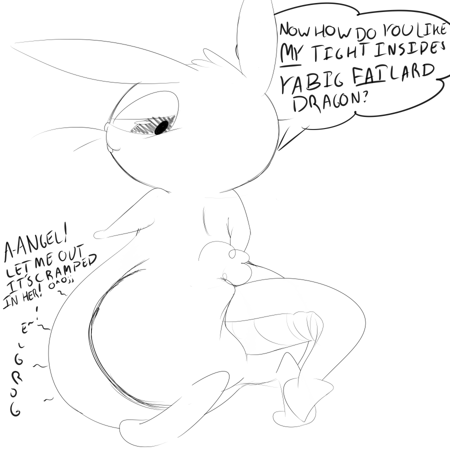 2014 anal anal_insertion anal_sex anal_vore angel_(mlp) anus ass big_belly dragon feral friendship_is_magic half-closed_eyes happy insertion lagomorph male mammal my_little_pony penetration rabbit scalie senbiku_mew smile spike_(mlp) text unwilling vore