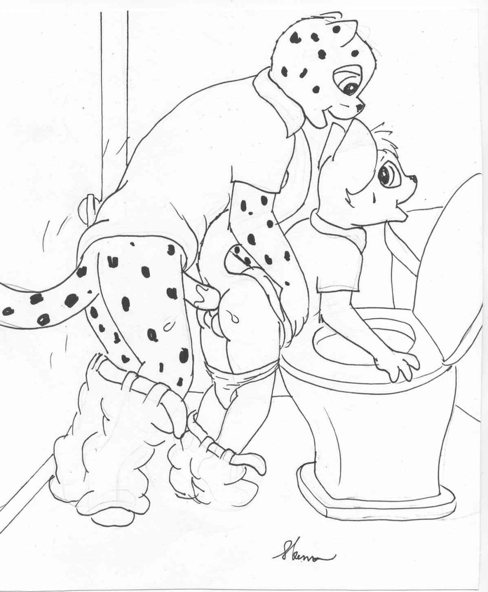 balls black_and_white cheetah duo feline male mammal mike_sherman monochrome multiple_males penis toilet yaoi young