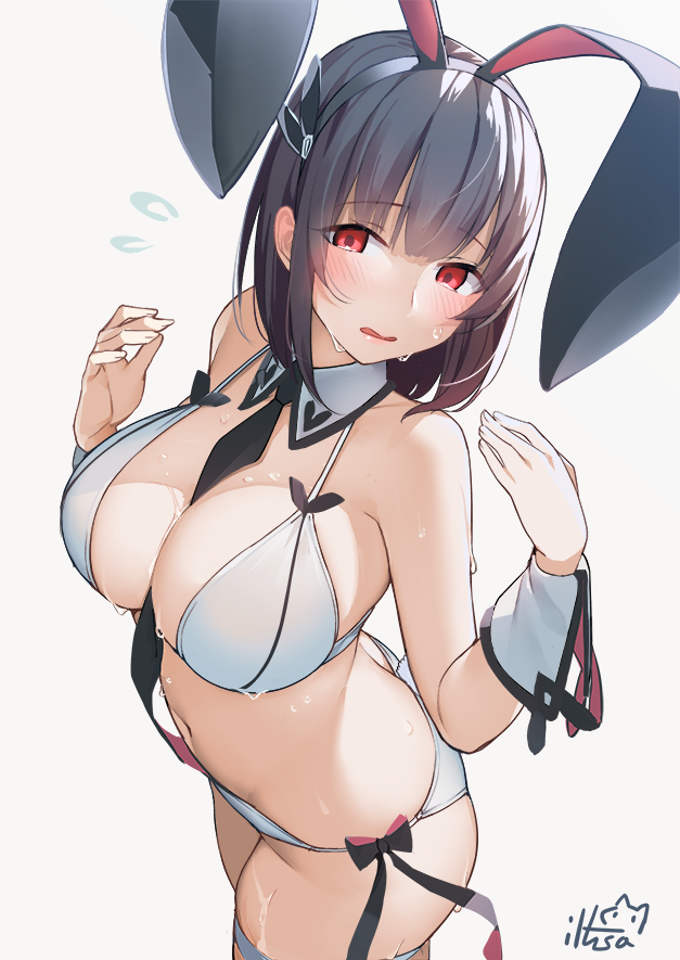 1girls armpits arms_up bare_arms bare_belly bare_chest bare_hands bare_hips bare_legs bare_midriff bare_navel bare_shoulders bare_skin bare_thighs belly belly_button bikini bikini_bottom bikini_only bikini_top black_bunny_ears black_hair black_hair_female black_hair_ribbon black_necktie black_ribbon blush blush_face blush_lines blushed_face blushing_at_viewer blushing_face blushing_female breasts bunny_ears busty busty_female busty_girl cleavage collar collarbone dot_nose elbows embarrassed embarrassed_exposed_female embarrassed_expression embarrassed_female exposed exposed_arms exposed_belly exposed_legs exposed_midriff exposed_shoulders exposed_thighs eyebrows_visible_through_hair female female_focus female_only fingernails fingers hair_between_eyes hair_ribbon hands_up head_tilt high_resolution highres iltusa large_breasts lean_body lean_figure legs light-skined_female light-skinned light-skinned_female light_skin light_skin_female light_skinned light_skinned_female lips long_hair looking_at_viewer narrow_waist navel necktie nervous nervous_expression nervous_face nervous_female nervous_sweat open_mouth original original_art original_artwork original_character parted_lips red_eyes red_eyes_female ribbon shoulders shy shy_expression side-tie_bikini simple_background slender_body slender_waist slim_girl slim_waist solo standing string_bikini sweat sweatdrop sweating sweaty sweaty_arms sweaty_belly sweaty_body sweaty_breasts sweaty_face sweaty_legs sweaty_thighs swimsuit swimwear thick_thighs thighband thighs thin_waist tilted_head upper_body v-line white_background white_bikini white_bikini_bottom white_bikini_only white_bikini_top white_collar white_string_bikini white_swimsuit white_swimwear wrist_cuffs