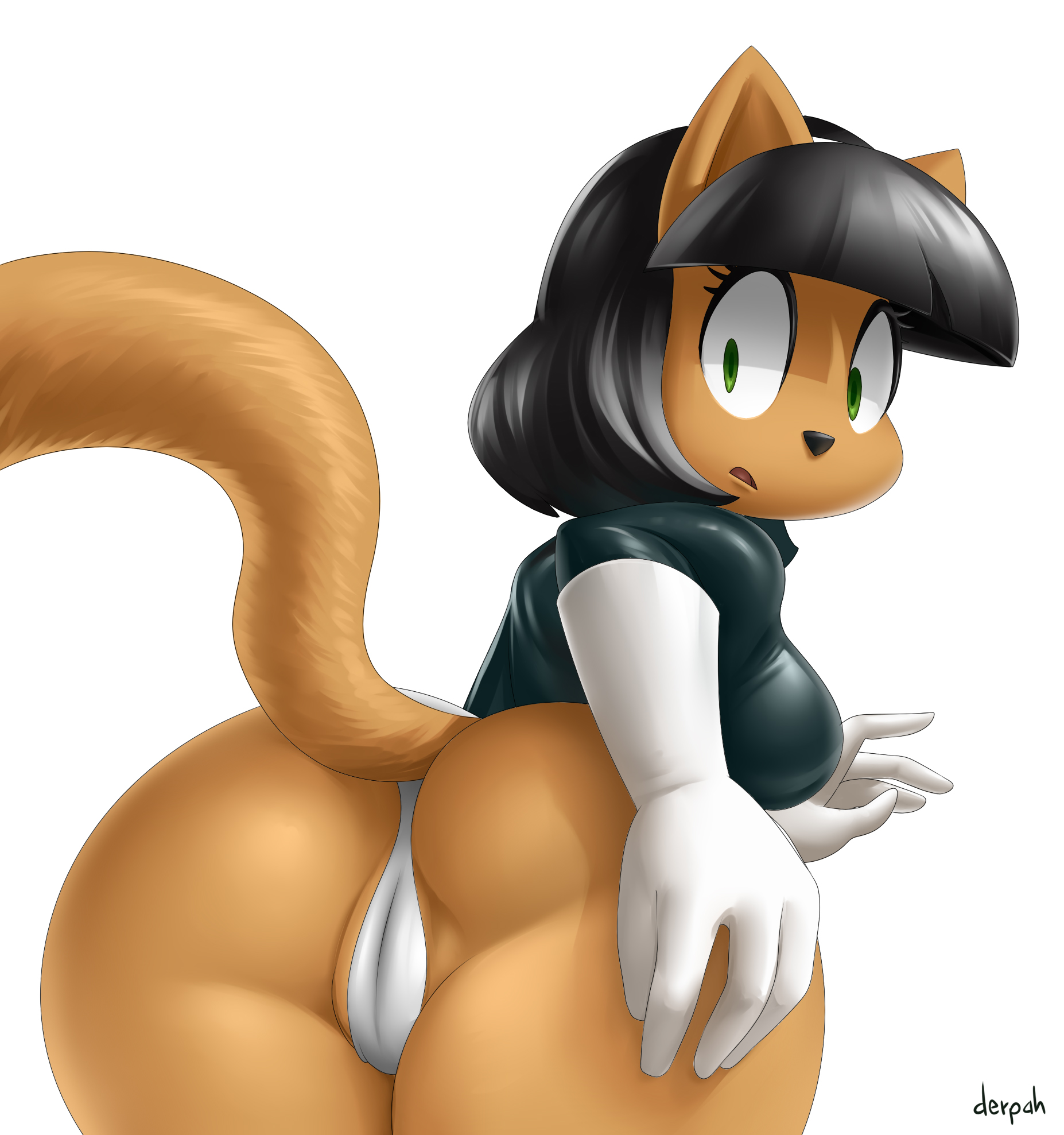 2015, anthro, anus, ass, big ass, cameltoe, clothing, derpah, feline, female, kitty katswell, mammal, panties, pussy, solo, t.u.f.f. puppy, underwear