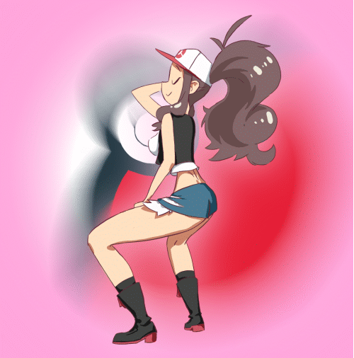 animated, boots, female, female only, hilda (pokemon), human, laced boots, nintendo, pokemon, short shorts, solo, supesnsfw, twerking