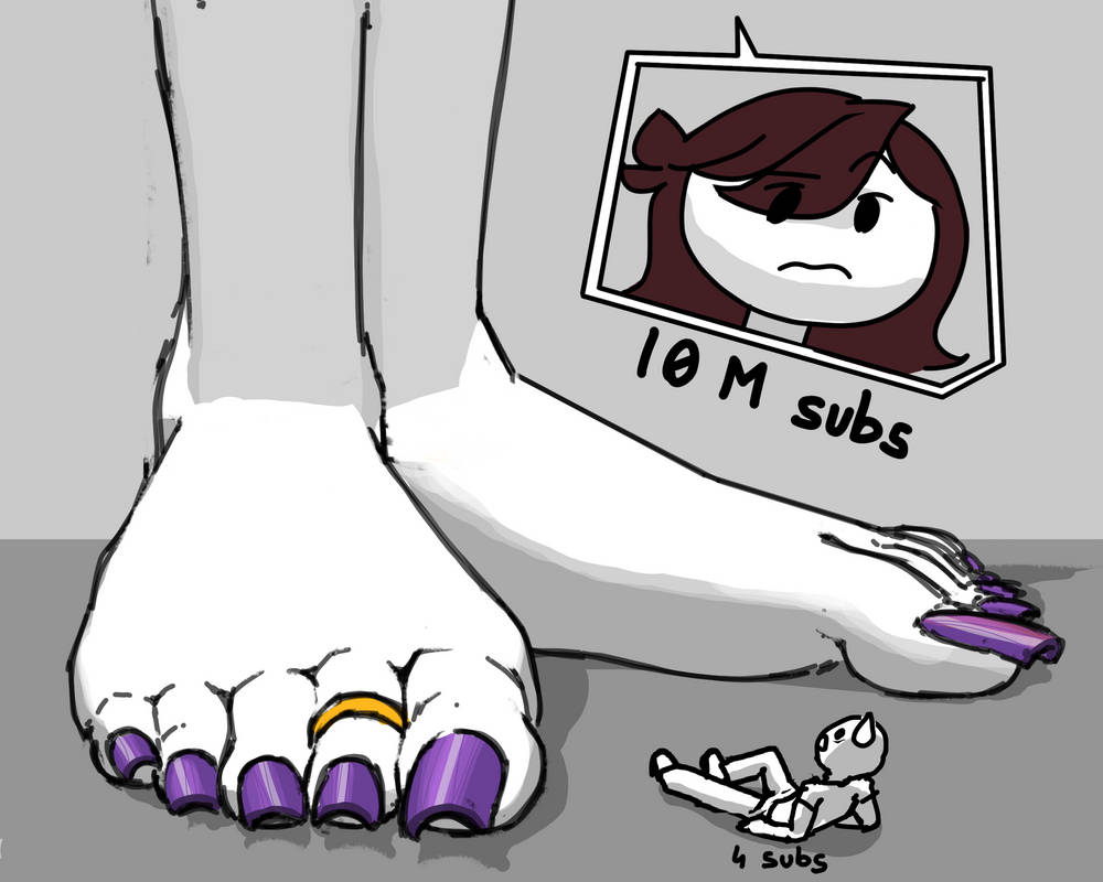 extreme size difference, foot fetish, foot focus, giantess, jaiden, jaiden animations, kerating (artist), micro, purple nails, purple toenails, size difference, somethingelseyt, tagme, toe ring, toenails, toes