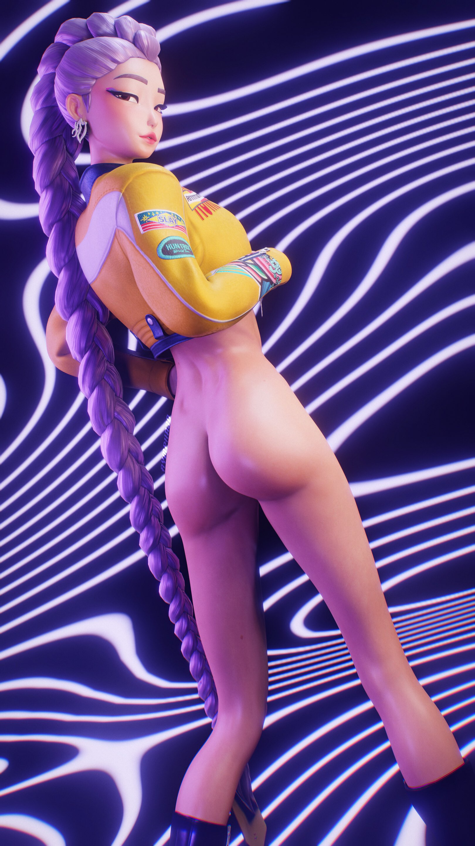 1girls, 3d, ass, female, female only, kpop demon hunters, rumi (kpop demon hunters), rympha3d, solo