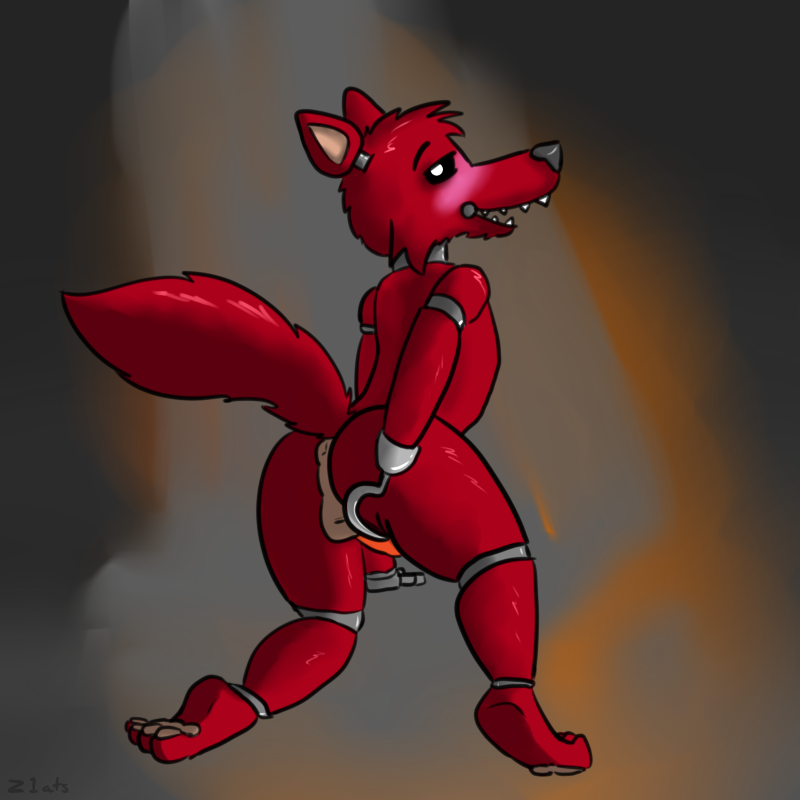 five_nights_at_freddy's foxy_(fnaf) male rear_view solo z1ats