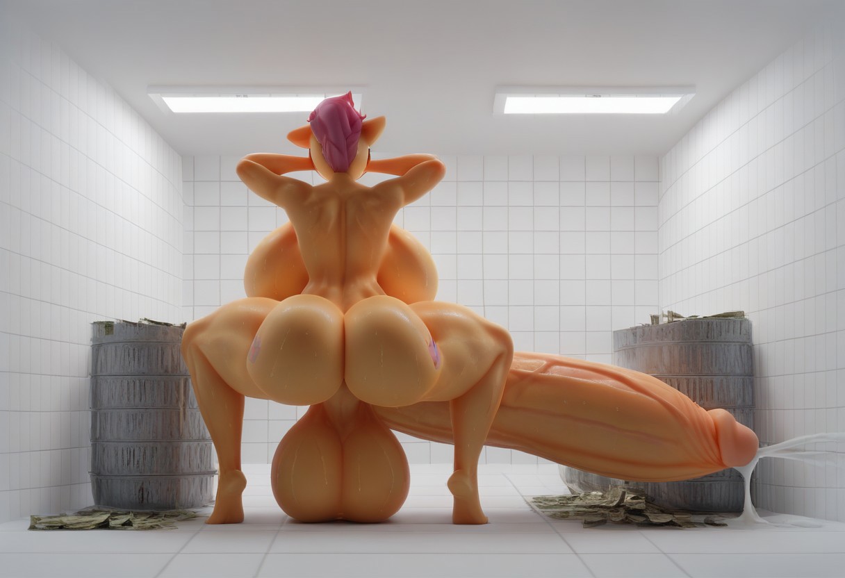 1futa, 3d, ai generated, ass, backboob, balls, balls touching floor, breasts, cum, cumming, endless twerking, eternal twerking, friendship is magic, futa only, futanari, gigantic ass, gigantic breasts, gigantic penis, gooner dimension, huge balls, huge penis, hyper, hyper balls, hyper penis, intersex, my little pony, penis, scootaloo (mlp), solo, twerking