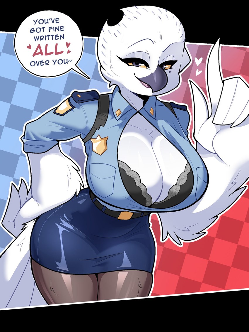 anthro anthro_only avian beak breasts budoti female furry vice white_body