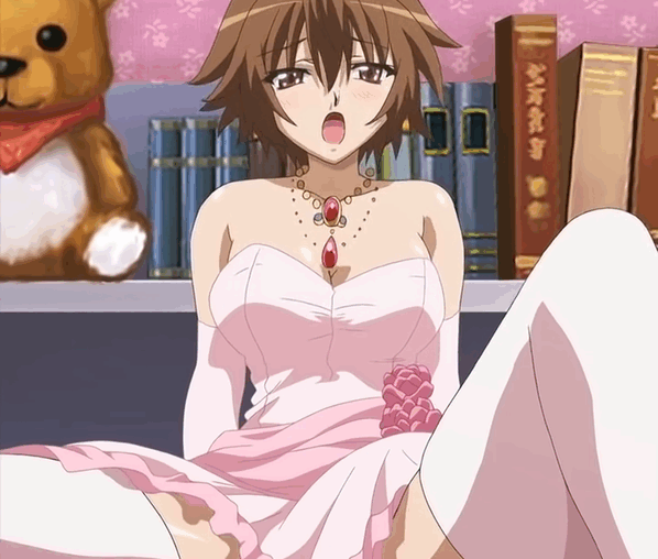 animated animated_gif breasts brother_and_sister brown_hair chinatsu_(swing_out_sisters) implied_sex incest medium_breasts pink_dress screencap screenshot spread_legs stitched swing_out_sisters tagme wedding_dress