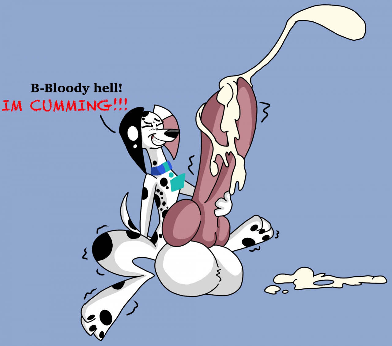 101_dalmatian_street 101_dalmatians big_penis bodily_fluids canid canine cum cum_on_penis delilah_(101_dalmatians) disney feral feral_only genital_fluids genitals gynomorph huge_cock hyper hyper_genitalia hyper_penis intersex luxioboi22 mammal masturbation penis