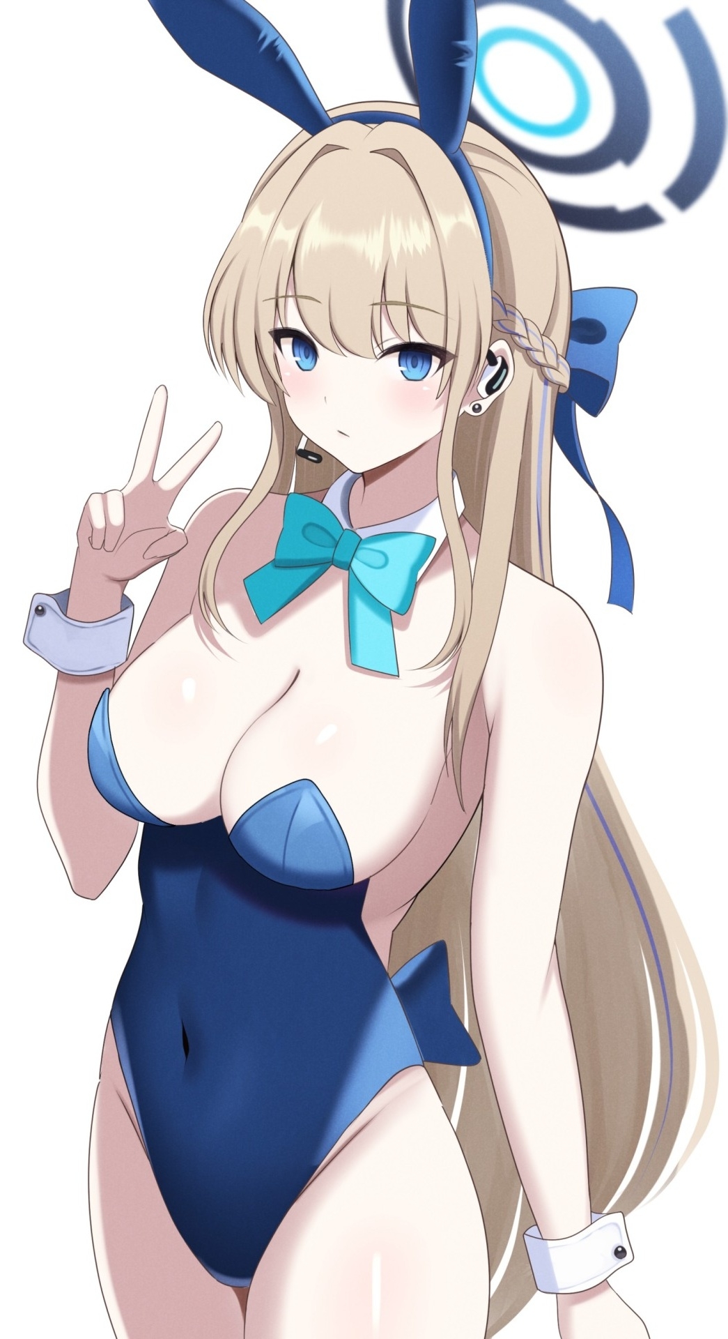 1girls bare_arms bare_chest bare_hands bare_hips bare_legs bare_shoulders bare_skin bare_thighs belly belly_button blonde_eyebrows blonde_female blonde_hair blonde_hair blonde_hair_female blue_archive blue_bowtie blue_bunny_ears blue_bunnysuit blue_eyes blue_eyes_female blue_hair_ribbon blue_hair_tie blue_hairband blue_halo blue_leotard blue_ribbon blue_topwear blush blush_face blushed_face blushing_face blushing_female bowtie braid braided_hair breasts bunny_ears bunnygirl bunnygirl_outfit bunnysuit busty busty_female busty_girl busty_teen cleavage collar collarbone crown_braid curvaceous curvaceous_body curvaceous_female curvaceous_figure curvaceous_hips curvaceous_teen curvaceous_thighs curvy curvy_body curvy_female curvy_figure curvy_hips curvy_teen curvy_thighs dot_nose ear_piercing elbows exposed_arms exposed_chest exposed_hips exposed_legs exposed_shoulders exposed_skin exposed_thighs fair_skin female female_focus female_only fingernails fingers groin hair_ribbon hair_tie hairband halo hand_sign high_resolution high_school_student highres hourglass_figure large_breasts lean_body lean_figure legs legs_closed legs_together leotard light-skined_female light-skinned light-skinned_female light_skin light_skin_female light_skinned light_skinned_female long_hair looking_at_viewer midriff narrow_waist navel pale pale-skinned_female pale_skin pale_skinned_female peace_sign pierced_ear ribbon school_girl shiny_breasts shiny_hair shiny_legs shiny_skin shiny_thighs shoulders sign simple_background slender_body slender_waist slim_girl slim_waist smooth_skin solo standing surippa1010 teen_girl teenage_girl teenager thick_thighs thighs thin_waist toki_(blue_archive) toki_(bunny)_(blue_archive) topwear upper_body v v-line v_sign white_background white_collar white_wrist_cuffs wide_hips wrist_cuffs