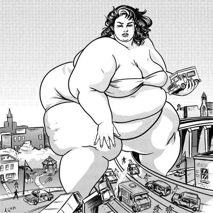 black_and_white giantess ray_norr ssbbw