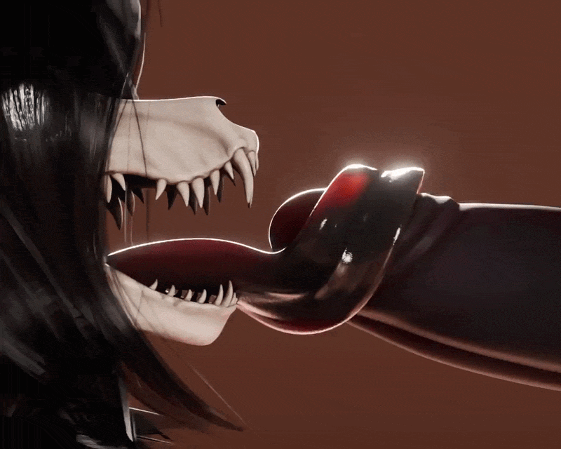 animated, anthro, big penis, black fur, black hair, canine, cuminrn (artist), dark-skinned male, fellatio, female, furry, gif, glowing eyes, huge cock, human, licking penis, long tongue, loop, looping animation, mal0, male, male/female, malo, monster, monster girl, penis, scp, scp foundation, scp-1471, scp-1471-a, scp-1471-a (scrag), sharp teeth, shorter than 10 seconds, side view, simple background, skull, skull head, tongue, tongue out, tonguejob, wolf