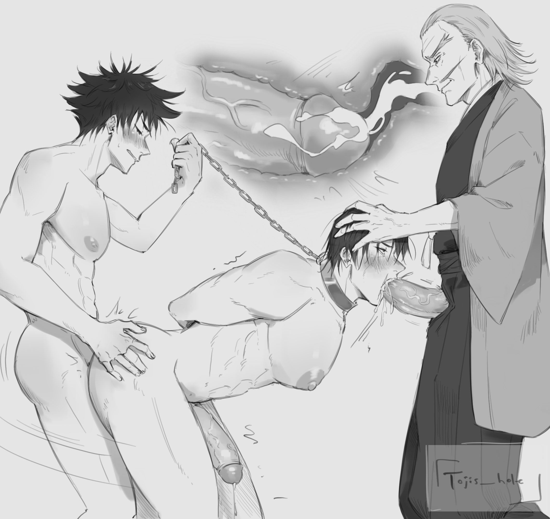 blowjob, father and son, fushiguro megumi, gay, gay anal, gay blowjob, gay sex, incest, jujutsu kaisen, male, male only, male/male, toji fushiguro, tojis hole, yaoi, zenin naobito
