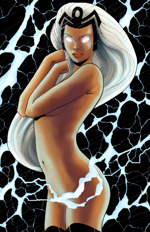 1girls dark-skinned_female dark_skin female female_only g.w._fisher marvel marvel_comics ororo_munroe solo storm_(x-men) straight_hair tiara x-men