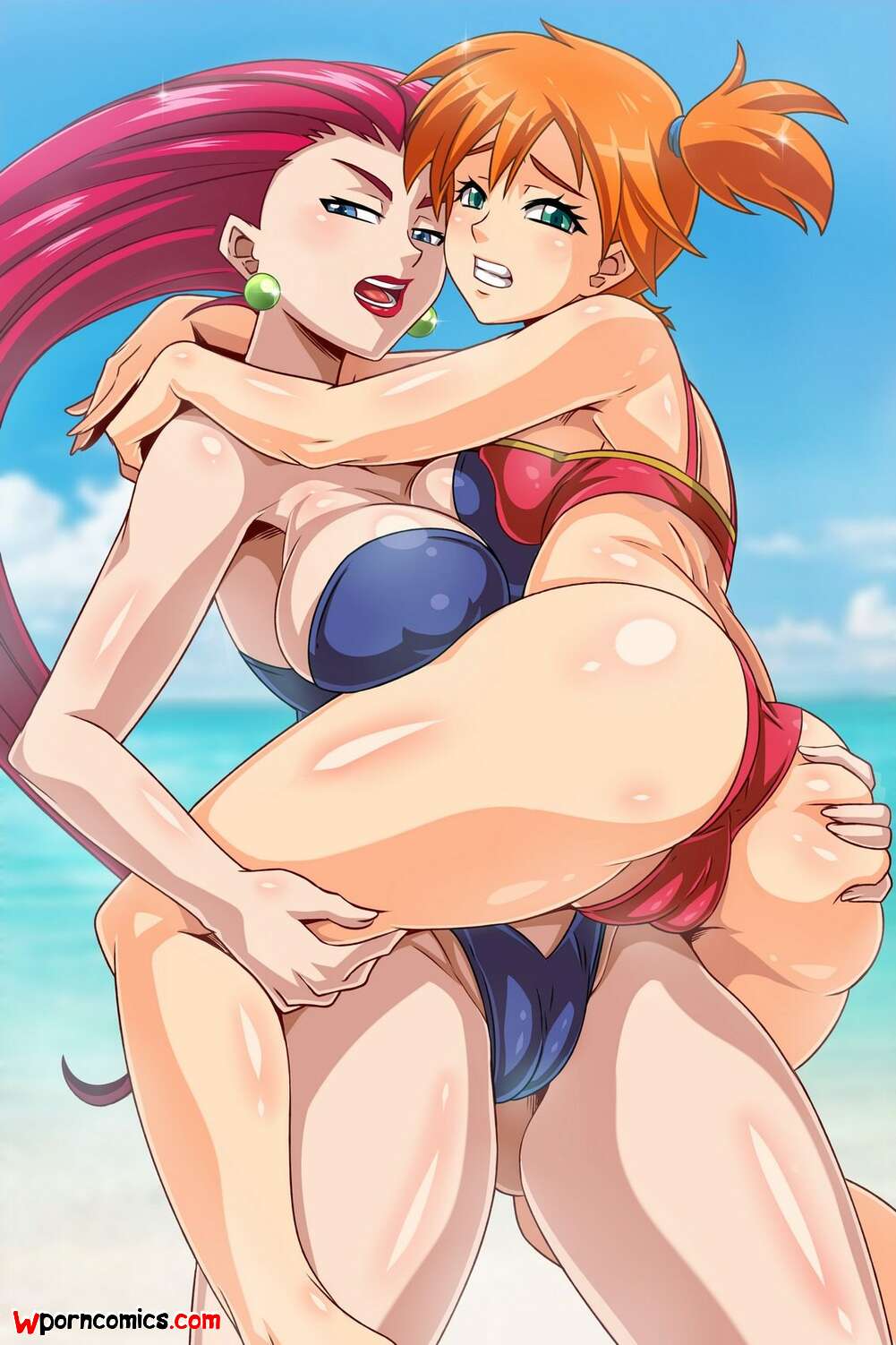 2girls, bikini, female, female only, jessie (pokemon), kasumi (pokemon), multiple females, multiple girls, pokemon