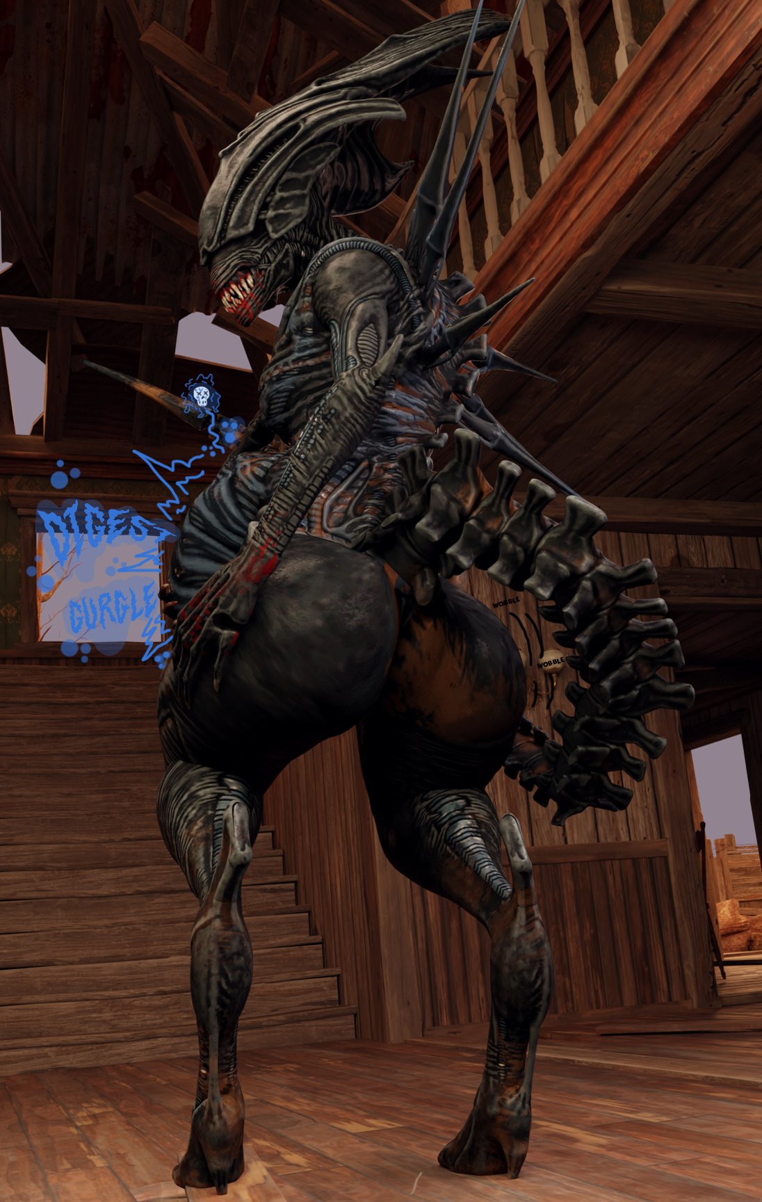 1girls, 3d, alien, alien (franchise), ass, digestion, dudewow (artist), feet, female, female only, female xenomorph, femomorph, giantess, huge ass, monster, monster girl, vore, vore belly, xenomorph, xenomorph queen, xenomorph tail